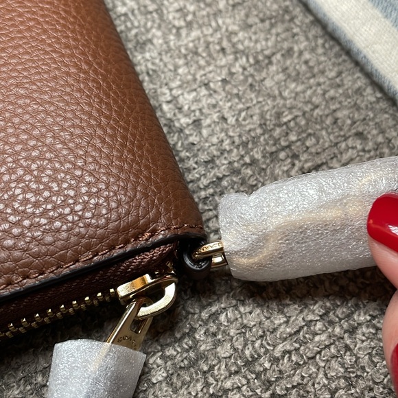 NWT Coach Acc Zip Wristlet Wallet Strap in Saddle 2